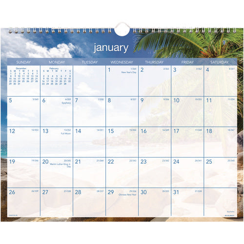 Tropical Escape Wall Calendar, Tropical Escape Photography, 15 X 12, Pale Blue/multicolor Sheets, 12-month (jan To Dec): 2026