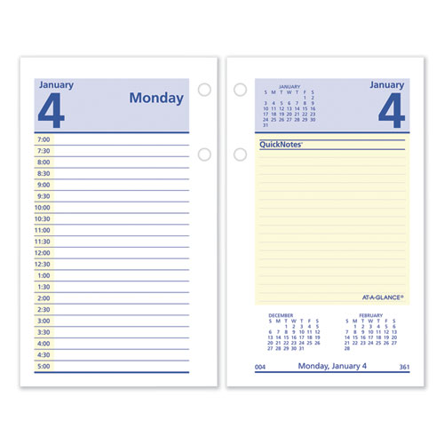Quicknotes Desk Calendar Refill, 3.5 X 6, White/yellow/blue Sheets, 12-month (jan To Dec): 2026