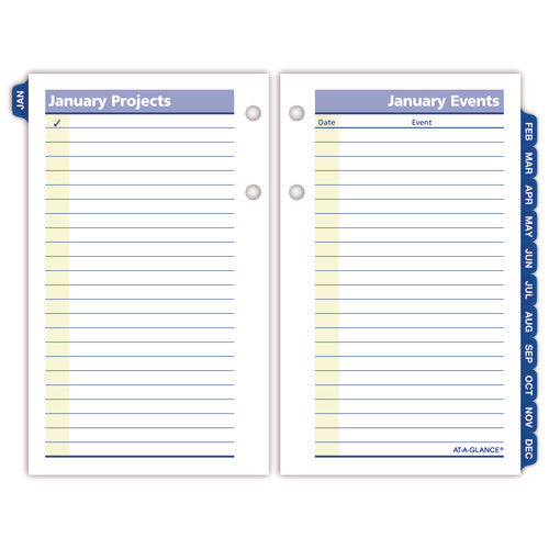Quicknotes Desk Calendar Refill, 3.5 X 6, White/yellow/blue Sheets, 12-month (jan To Dec): 2026