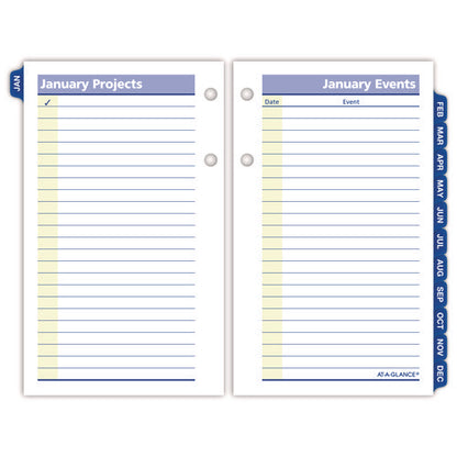 Quicknotes Desk Calendar Refill, 3.5 X 6, White/yellow/blue Sheets, 12-month (jan To Dec): 2026