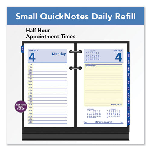 Quicknotes Desk Calendar Refill, 3.5 X 6, White/yellow/blue Sheets, 12-month (jan To Dec): 2026
