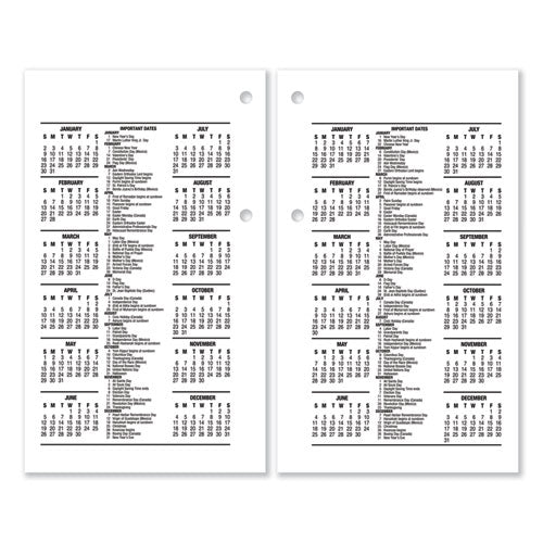 Desk Calendar Refill, 3.5 X 6, White Sheets, 12-month (jan To Dec): 2026