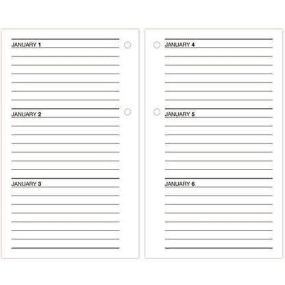 Desk Calendar Refill With Tabs, 3.5 X 6, White Sheets, 12-month (jan To Dec): 2026