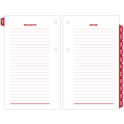 Desk Calendar Refill With Tabs, 3.5 X 6, White Sheets, 12-month (jan To Dec): 2026