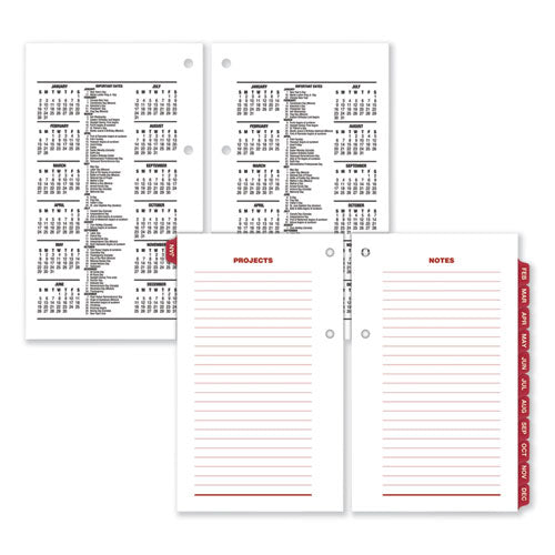Desk Calendar Refill With Tabs, 3.5 X 6, White Sheets, 12-month (jan To Dec): 2026