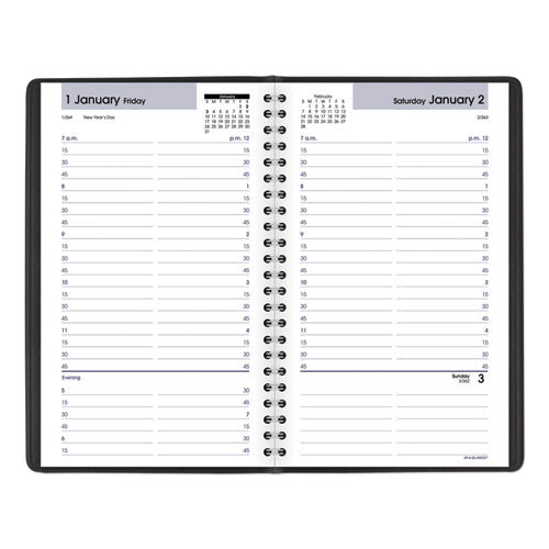 Dayminder Daily Appointment Book, 8.5 X 5.5, Black Cover, 12-month (jan To Dec): 2026