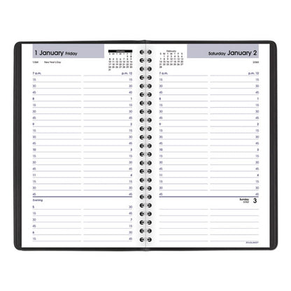 Dayminder Daily Appointment Book, 8.5 X 5.5, Black Cover, 12-month (jan To Dec): 2026