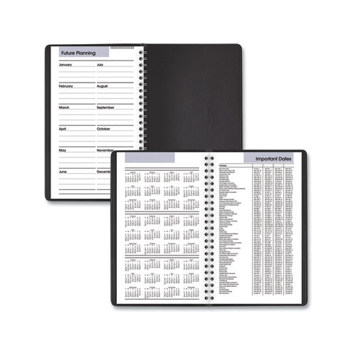 Dayminder Daily Appointment Book, 8.5 X 5.5, Black Cover, 12-month (jan To Dec): 2026