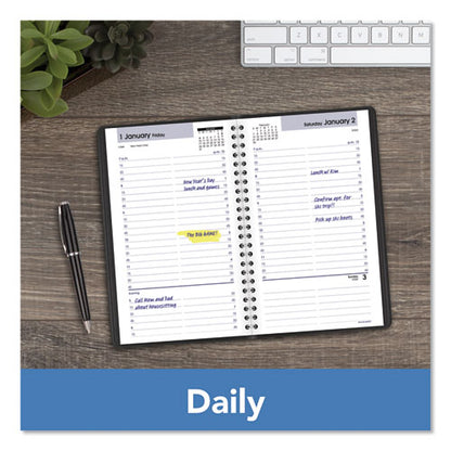 Dayminder Daily Appointment Book, 8.5 X 5.5, Black Cover, 12-month (jan To Dec): 2026