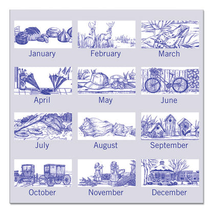 Illustrator's Edition Wall Calendar, Victorian Illustrations Artwork, 12 X 12, White/blue Sheets, 12-month (jan To Dec): 2026