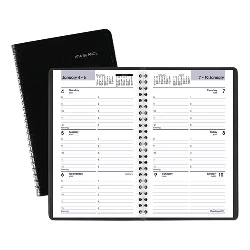 Dayminder Block Format Weekly Appointment Book, 8.5 X 5.5, Black Cover, 12-month (jan To Dec): 2026