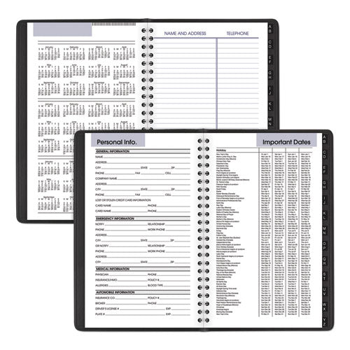 Dayminder Block Format Weekly Appointment Book, Tabbed Telephone/add Section, 8.5 X 5.5, Black, 12-month (jan To Dec): 2026