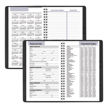 Dayminder Block Format Weekly Appointment Book, Tabbed Telephone/add Section, 8.5 X 5.5, Black, 12-month (jan To Dec): 2026
