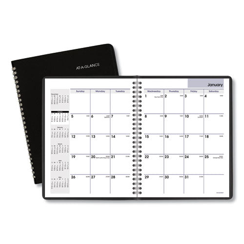 Dayminder Monthly Planner With Notes Column, Ruled Blocks, 8.75 X 7, Black Cover, 12-month (jan To Dec): 2026