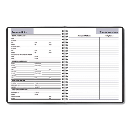 Dayminder Monthly Planner With Notes Column, Ruled Blocks, 8.75 X 7, Black Cover, 12-month (jan To Dec): 2026