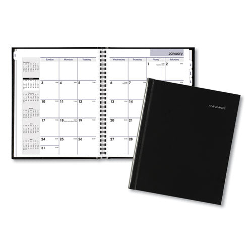Dayminder Hard-cover Monthly Planner With Memo Section, Unruled Blocks, 8.5 X 7, Black Cover, 12-month (jan To Dec): 2026