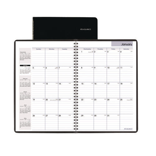 Dayminder Monthly Planner, Ruled Blocks, 12 X 8, Black Cover, 14-month: Dec 2025 To Jan 2027
