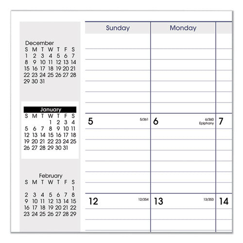 Dayminder Monthly Planner, Ruled Blocks, 12 X 8, Black Cover, 14-month: Dec 2025 To Jan 2027
