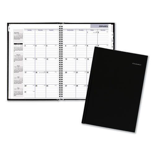 Dayminder Hard-cover Monthly Planner, Ruled Blocks, 11.75 X 8, Black Cover, 14-month: Dec 2025 To Jan 2027