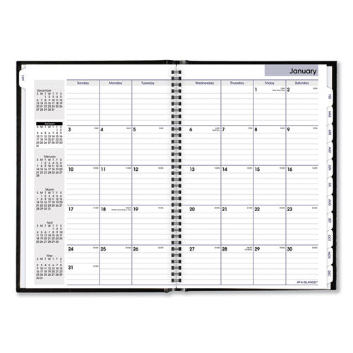 Dayminder Hard-cover Monthly Planner, Ruled Blocks, 11.75 X 8, Black Cover, 14-month: Dec 2025 To Jan 2027