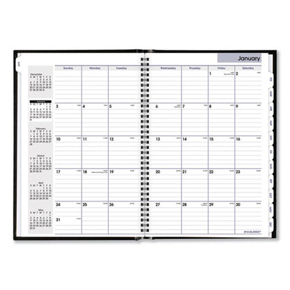 Dayminder Hard-cover Monthly Planner, Ruled Blocks, 11.75 X 8, Black Cover, 14-month: Dec 2025 To Jan 2027