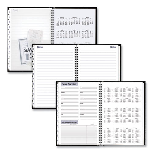Dayminder Hard-cover Monthly Planner, Ruled Blocks, 11.75 X 8, Black Cover, 14-month: Dec 2025 To Jan 2027