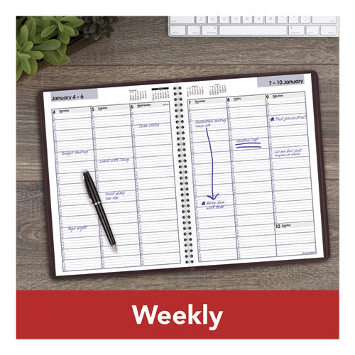 Dayminder Weekly Appointment Book, Vertical-column Format, 11 X 8, Burgundy Cover, 12-month (jan To Dec): 2026
