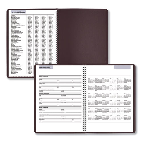 Dayminder Weekly Appointment Book, Vertical-column Format, 11 X 8, Burgundy Cover, 12-month (jan To Dec): 2026