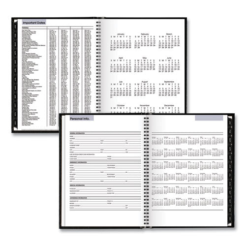 Dayminder Hardcover Weekly Vertical-column Format Appointment Book, 11 X 8, Black Cover, 12-month (jan To Dec): 2026