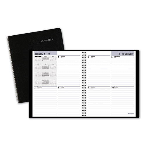 Dayminder Open-schedule Weekly Appointment Book, 8.75 X 7, Black Cover, 12-month (jan To Dec): 2026