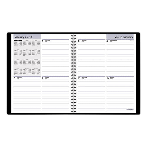 Dayminder Open-schedule Weekly Appointment Book, 8.75 X 7, Black Cover, 12-month (jan To Dec): 2026