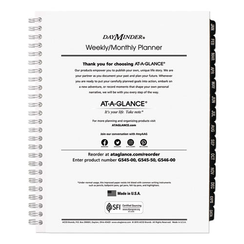 Dayminder Executive Weekly/monthly Refill, 8.75 X 7, White Sheets, 12-month (jan To Dec): 2026