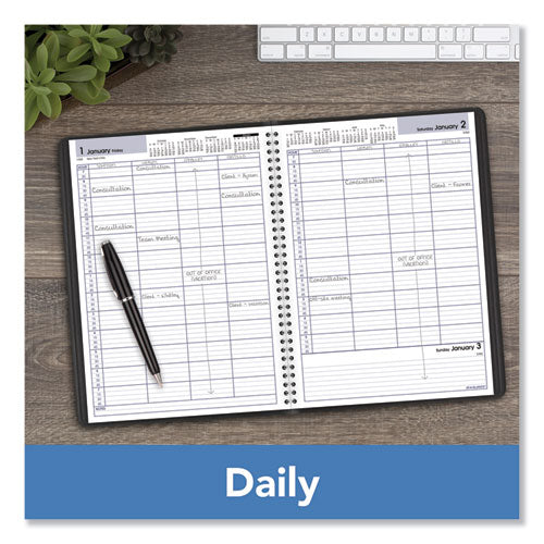 Dayminder Four-person Group Daily Appointment Book, 11 X 8, Black Cover, 12-month (jan To Dec): 2026