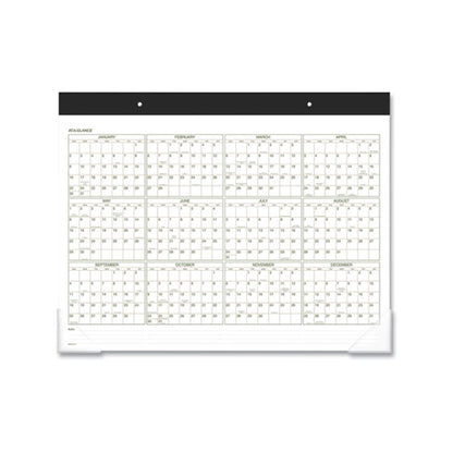 Two-color Desk Pad, 21.75 X 17, White Sheets, Black Binding, Clear Corners, 12-month (jan To Dec): 2026