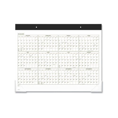 Two-color Desk Pad, 21.75 X 17, White Sheets, Black Binding, Clear Corners, 12-month (jan To Dec): 2026