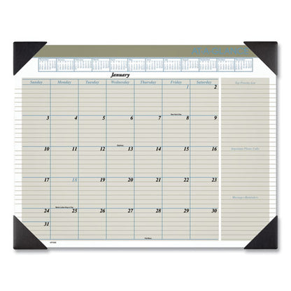 Executive Monthly Desk Pad Calendar, 22 X 17, White Sheets, Black Corners, 12-month (jan To Dec): 2026