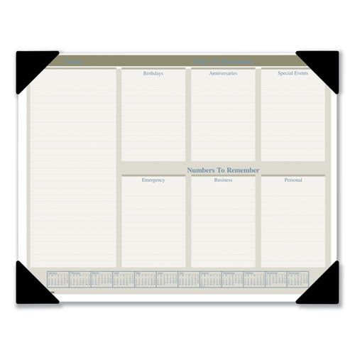 Executive Monthly Desk Pad Calendar, 22 X 17, White Sheets, Black Corners, 12-month (jan To Dec): 2026