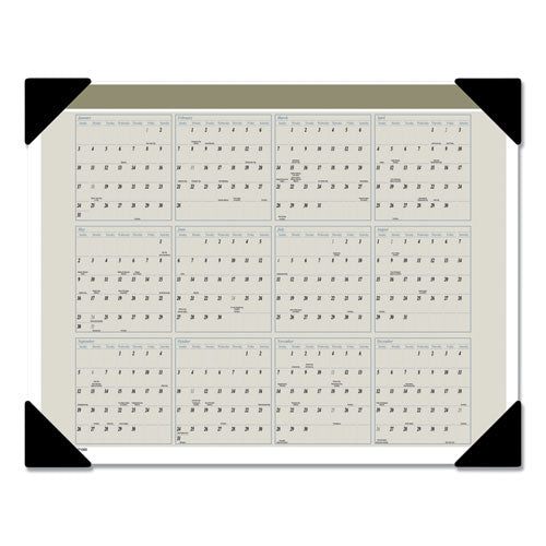 Executive Monthly Desk Pad Calendar, 22 X 17, White Sheets, Black Corners, 12-month (jan To Dec): 2026