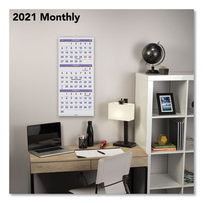 Deluxe Three-month Reference Wall Calendar, Vertical Orientation, 12 X 27, White Sheets, 14-month: Dec 2025 To Jan 2027