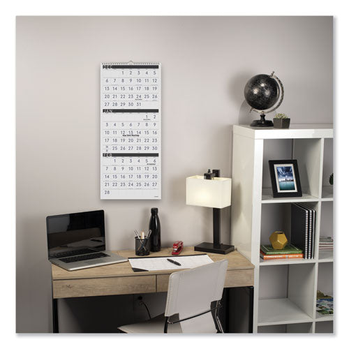 Three-month Reference Wall Calendar, Contemporary Artwork/formatting, 12 X 27, White Sheets, 15-month: Dec 2025 To Feb 2027