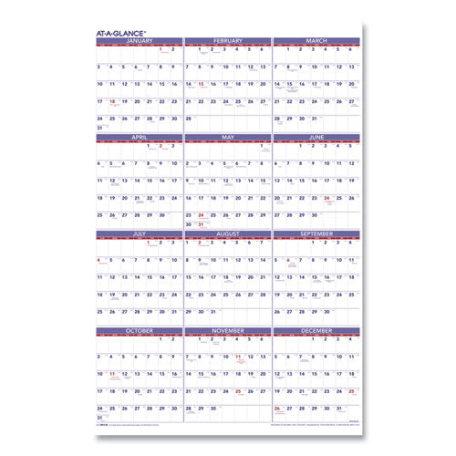 Yearly Wall Calendar, 24 X 36, White Sheets, 12-month (jan To Dec): 2026