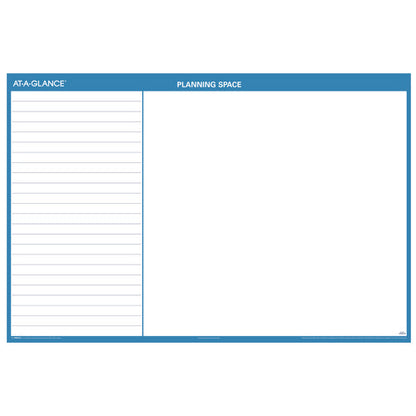 Horizontal Reversible/erasable Wall Planner, 36 X 24, White/blue Sheets, 12-month (jan To Dec): 2026