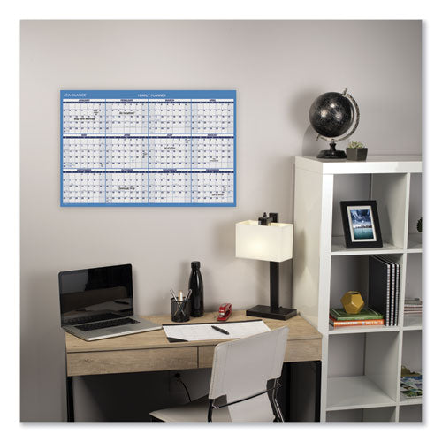 Horizontal Reversible/erasable Wall Planner, 36 X 24, White/blue Sheets, 12-month (jan To Dec): 2026
