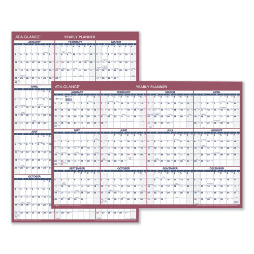 Vertical/horizontal Wall Calendar, 24 X 36, White/blue/red Sheets, 12-month (jan To Dec): 2026