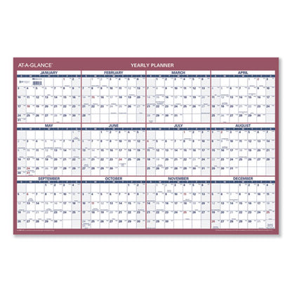 Vertical/horizontal Wall Calendar, 24 X 36, White/blue/red Sheets, 12-month (jan To Dec): 2026