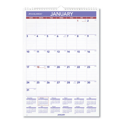 Monthly Wall Calendar With Ruled Daily Blocks, 12 X 17, White Sheets, 12-month (jan To Dec): 2026