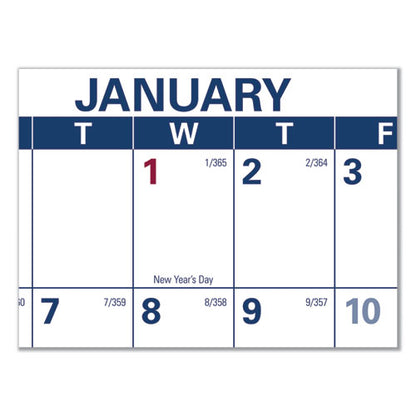 Erasable Vertical/horizontal Wall Planner, 32 X 48, White/blue/red Sheets, 12-month (jan To Dec): 2026