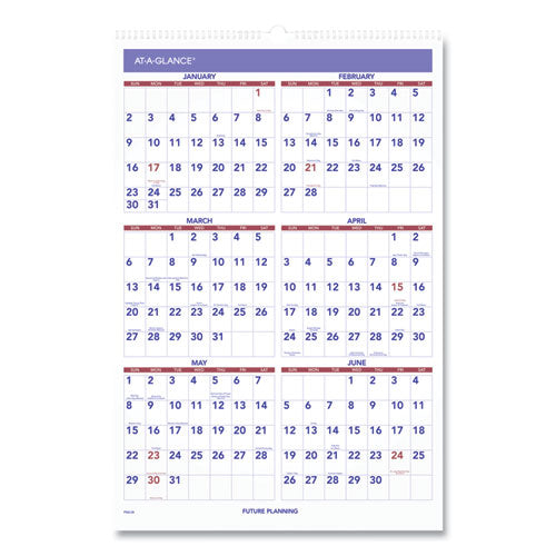 Monthly Wall Calendar With Ruled Daily Blocks, 15.5 X 22.75, White Sheets, 12-month (jan To Dec): 2026
