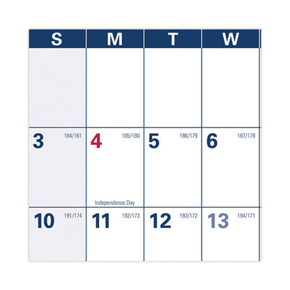 Academic Erasable Reversible Extra Large Wall Calendar, 48 X 32, White/blue/red, 12 Month (july To June): 2025 To 2026