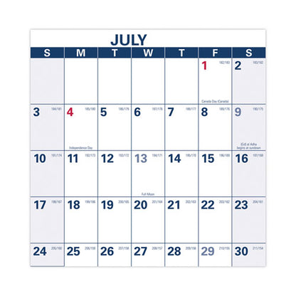 Academic Erasable Reversible Extra Large Wall Calendar, 48 X 32, White/blue/red, 12 Month (july To June): 2025 To 2026